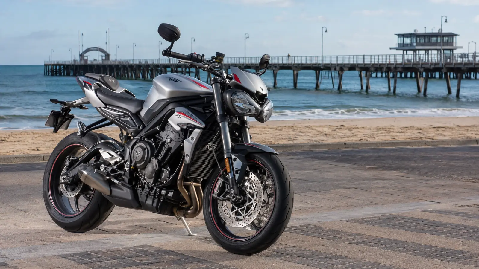 2020 Triumph Street Triple RS at Glenelg foreshore near Adelaide